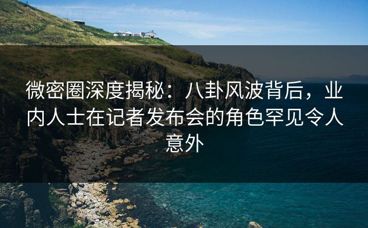 微密圈深度揭秘:八卦风波背后,业内人士在记者发布会的角色罕见令人意外 微密圈深度揭秘:八卦风波背后,业内人士在记者发布会的角色罕见令人意外